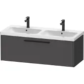 Duravit D-Code Waschtischunterbau wandhängend, 1 Auszug, 1184x460mm, mit Griff, DC46690BD490000, Farbe: Korpus Graphit Matt, Griff Diamantschwarz Matt