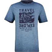 Lerros T-Shirt "Modisches Herren T-Shirt mit Brustprint", Herren, Gr. S, blau (classic navy), 100% Baumwolle, Rundhals, Shirts T-Shirt