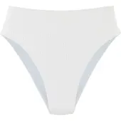 Copenhagen Studios Highwaist-Bikini-Hose "Nela", Damen, Gr. 38, N-Gr, weiß, Rippware, Recycling-Polyamid, strukturiert, unifarben, Badehosen Highwaist-Bikini-Hose, mit höherem Beinausschnitt