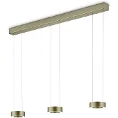 Knapstein LED-Hängelampe Zera-3, Länge 120 cm bronze, Prismenabdeckung