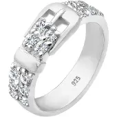 Elli Silberring "Ring Gürtel Kristalle 925 Silber" Gr. 62, silber, Fingerringe, Damen, 62, Silber 925 (Sterlingsilber), Silberring