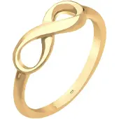 Elli Silberring "Ring Basic Infinity Unendlichkeit Zeichen 925 Silber" Gr. 58, gold, Fingerringe, Damen, 58, Silber 925 (Sterlingsilber), Silberring