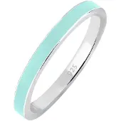 Elli Ring Stapelring Basic Emaille 925 Silber Elli Hellblau