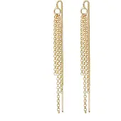 Elli Paar Ohrhänger "Ohrringe Durchzieher Ketten Style Elegant 925 Silber" Gr. 100, gold, Ohrringe, Damen, 100, ohne Stein, Silber 925 (Sterlingsilber), Paar Ohrhänger