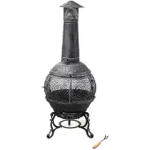 Tepro Feuerstelle Guss-Feuerstelle Jacksonville, schwarz/grau (52 x 52 x 140 cm)