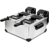 Koenig DFX600 Fritteuse / Edelstahl / Doppelbecken 3L / herausnehmbare spülmaschinenfeste Körbe