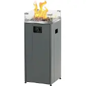 Buschbeck Loungefeuer 'Malta', grau, Edelstahl, ca. 38 x 38 x H91 cm
