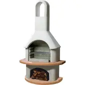 Buschbeck Gartengrillkamin Carmen grau-terrakotta, B110 x T65 x H203 cm