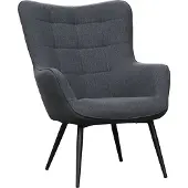 ByLiving Sessel "Uta", grau (dunkelgrau), B:60cm H:97cm T:80cm, 100% Polyester, Sessel, Sessel, wahlweise mit oder ohne Hocker, in Cord, Samt oder Webstoff
