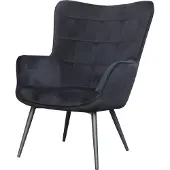 ByLiving Sessel "Uta", schwarz, B:60cm H:97cm T:80cm, 100% Polyester, Sessel, Sessel, wahlweise mit oder ohne Hocker, in Cord, Samt oder Webstoff