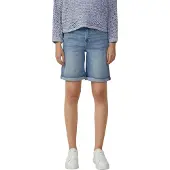 s.Oliver Jeansshorts , Damen, Gr. 46, N-Gr, blau (mid blau), Denim/Jeans, Obermaterial: 98% Baumwolle, 2% Elasthan, unifarben, normal kniefrei, Jeans Jeansshorts, im 5-Pocket-Stil