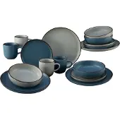 Creatable Kombiservice "Geschirr-Set Modern Scandic", blau, 16 Stk., Steinzeug, Geschirr-Sets, Kombiservice, Service, skandinavischer Life Style, 16 Teile, für 4 Personen