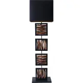 SalesFever Stehlampe "Treibholz", beige (natur, schwarz), 1, H: 163cm, 1 Stk., Leuchten, Schirm innen goldfarben, Stehlampe