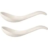 Villeroy & Boch Besteck-Set "Asialöffel Soup Passion 14,5 x 4,2 x 3,8 2er Set weiß", weiß, Essbesteck-Sets, Besteck-Set