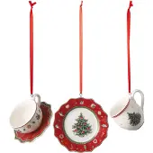 Villeroy & Boch Dekofigur "Ornamente Geschirrset Toy's Delight Decoration 3er Set bunt", bunt, B:2cm H:2cm T:2cm, Dekofiguren, Dekofigur