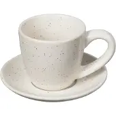 Broste Copenhagen Nordic Vanilla Espressotasse mit Untertasse – Ø9 x H5 cm