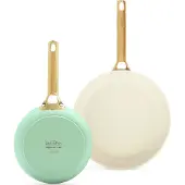 Greenpan Padova Reserve, Frittierset, Grün, Gelb, Aluminium, Keramik, Gold, 20 cm