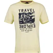 Lerros T-Shirt "Modisches Herren T-Shirt mit Brustprint", Damen, Gr. XXL, gelb (faded gelb), 100% Baumwolle, Rundhals, Shirts T-Shirt