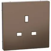 Merten MTN2120-6052 Zentralplatte für British-Standard Steckdosen-Einsatz, Moccametallic, System Design MTN21206052