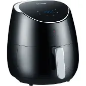 Severin Friteuse ohne Öl FR2445, 5L Kapazität, 8 Programme, 2000W, Heißluftfritteuse, Schwarz/Edelstahl gebürstet