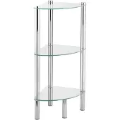 Wenko Eckregal "Yago", transparent (glänzend, ablagen: transparent, transparent), B:30cm H:74cm T:30cm, Edelstahl, Regale, Eckregal, 1 Ablage