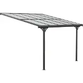 Westmann , Aluminium Terassenüberdachung mit Doppelstegplatten "Bruce", schwarz, 313 x 300 x 225-270 cm (L x B x H)