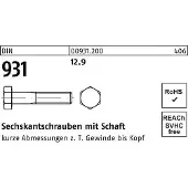Reyher DIN 931 - Stahl 12.9 blank - M 14x60 - Sechskantschrauben Teilgewinde