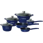 Northix 10-teiliges Stielkasserollen-Set - blau