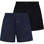 Bruno Banani Weiter Boxer "Loose Fit", Herren, Gr. S, blau (marine, schwarz), Obermaterial: 100% Baumwolle, unifarben, körpernah, Unterhosen Weiter Boxer, mit Knopfleiste