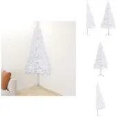 vidaXL Künstlicher Eck-Weihnachtsbaum Weiß 210 cm PVC - Weihnachtsbäume