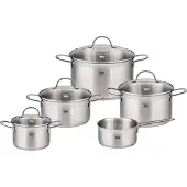 Elo Topf-Set "Top Collection" Set, je 1 Fleischtopf 16/20/24 cm, Bratentopf 20 cm, Stielkasserolle 16 cm, 9 Stk. tlg. Edelstahl 18/10