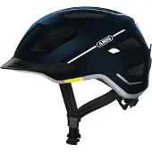 ABUS Stadthelm Pedelec 2.0 - Fahrradhelm mit Rücklicht und Regenhaube - für den Stadtverkehr - für Damen und Herren - Dunkelblau, Größe S (51-55 cm)