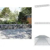 vidaXL Gabione mit Deckel 600x100x50 cm Verzinktes Eisen