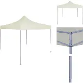 vidaXL Profi-Partyzelt Faltbar 2×2 m Stahl Creme - Pavillons & Partyzelte