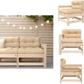 vidaXL Gartenstuhl mit Kissen Massivholz Kiefer - Gartensofaelemente