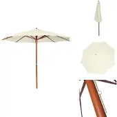 vidaXL Sonnenschirm 300 x 258 cm Sandweiß - Sonnenschirme & Sonnenschutze