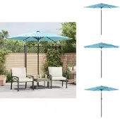vidaXL Sonnenschirm mit Stahlmast Blau 268x268x226 cm