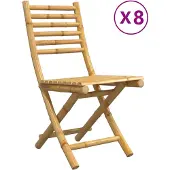 The Living Store Gartenstühle 8 Stk. Klappbar 43x54x88 cm Bambus