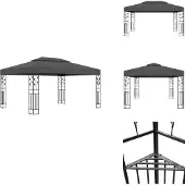 vidaXL Pavillon mit Doppeldach 3x4 m Anthrazit - Pavillons & Partyzelte