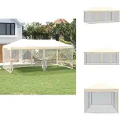 vidaXL Partyzelt Faltbar mit Seitenwänden Creme 3x6 m - Pavillons & Partyzelte