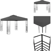 vidaXL Gartenpavillon 3×3 m Anthrazit - Pavillons & Partyzelte