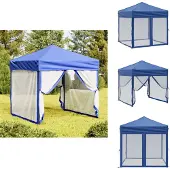 vidaXL Partyzelt Faltbar mit Seitenwänden Blau 2x2 m - Pavillons & Partyzelte