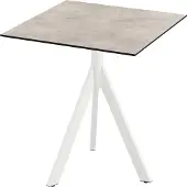 Veba Infinity Tripod Terrassentisch Weiß frame + Moonstone HPL 70x70 cm