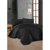 L'essentiel Maison , Black, Ranforce Einzelbettbezug-Set (FR), Schwarz, 100 % BAUMWOLLE RANFORCE, 140 x 200 cm