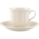 Villeroy & Boch Tasse "Kaffeetasse mit Untertasse Manoir 120 ml weiß", weiß, Porzellan, Trinkgefäße, Tasse