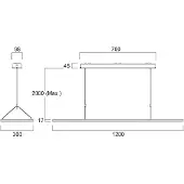 Sylvania LED-Pendelleuchte Areum, 120 x 30 cm, 840
