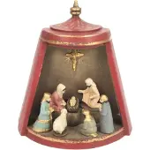 Meander Kerststal in tent Rot 16x8,3x17cm