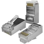 Qoltec Pass-Through RJ45 Stecker | CAT5e | FTP | Pass Through | Vergoldete Kontakte | 100 Stück