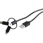 S-Conn S/CONN 14-15025, 1 m, USB A, USB 2.0, 0,48 Gbit/s, Schwarz