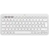 Logitech Pebble Keys 2 K380s, Mini, Kabellos, Bluetooth, Scherenschalter, QWERTY, Weiß